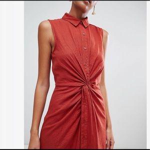 warehouse twist front dress